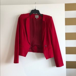 Aryn K red wool blazer